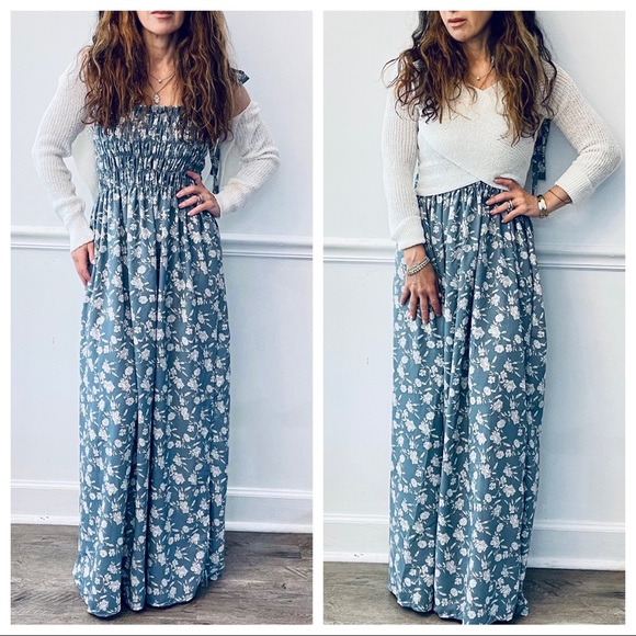 So Pretty Floral print Tie Strap Maxi Dress - Picture 4 of 5